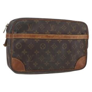 LOUIS VUITTON Monogram Compiegne 28 Clutch Bag M51845 LV Auth am10037